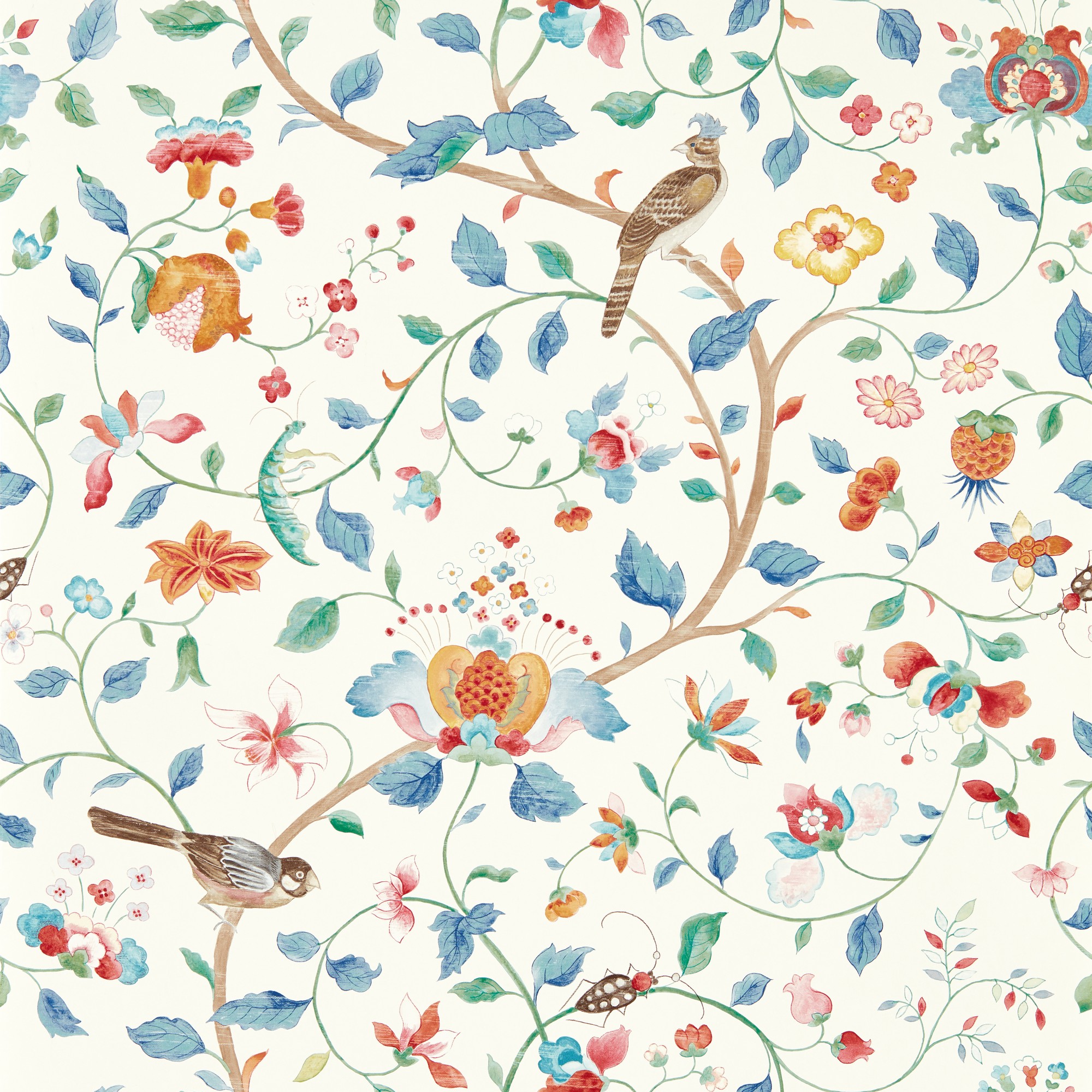 Arils Garden Wallpaper 217237 By Sanderson In Indigo Red